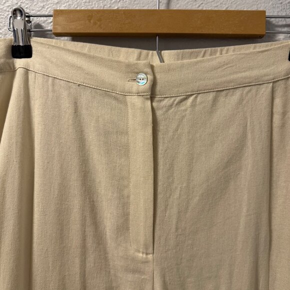 Vince Camuto Ivory Linen Blend Wide Leg Pants Size L  pants. NWT - Picture 9 of 12